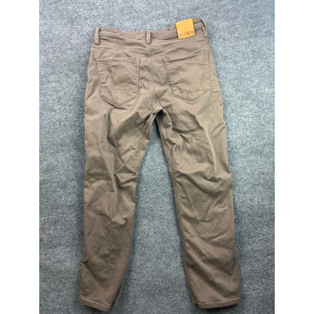 DU/ER Performance Denim Pants Mens 32 Brown Slim Straight Stretch 6641